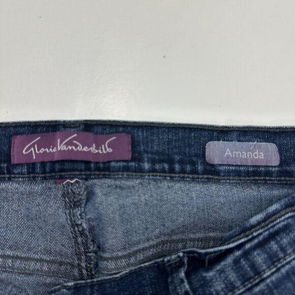 Gloria Vanderbilt Amanda Straight Leg Women's size 12 Dark Wash Blue Denim jeans - Picture 3 of 4